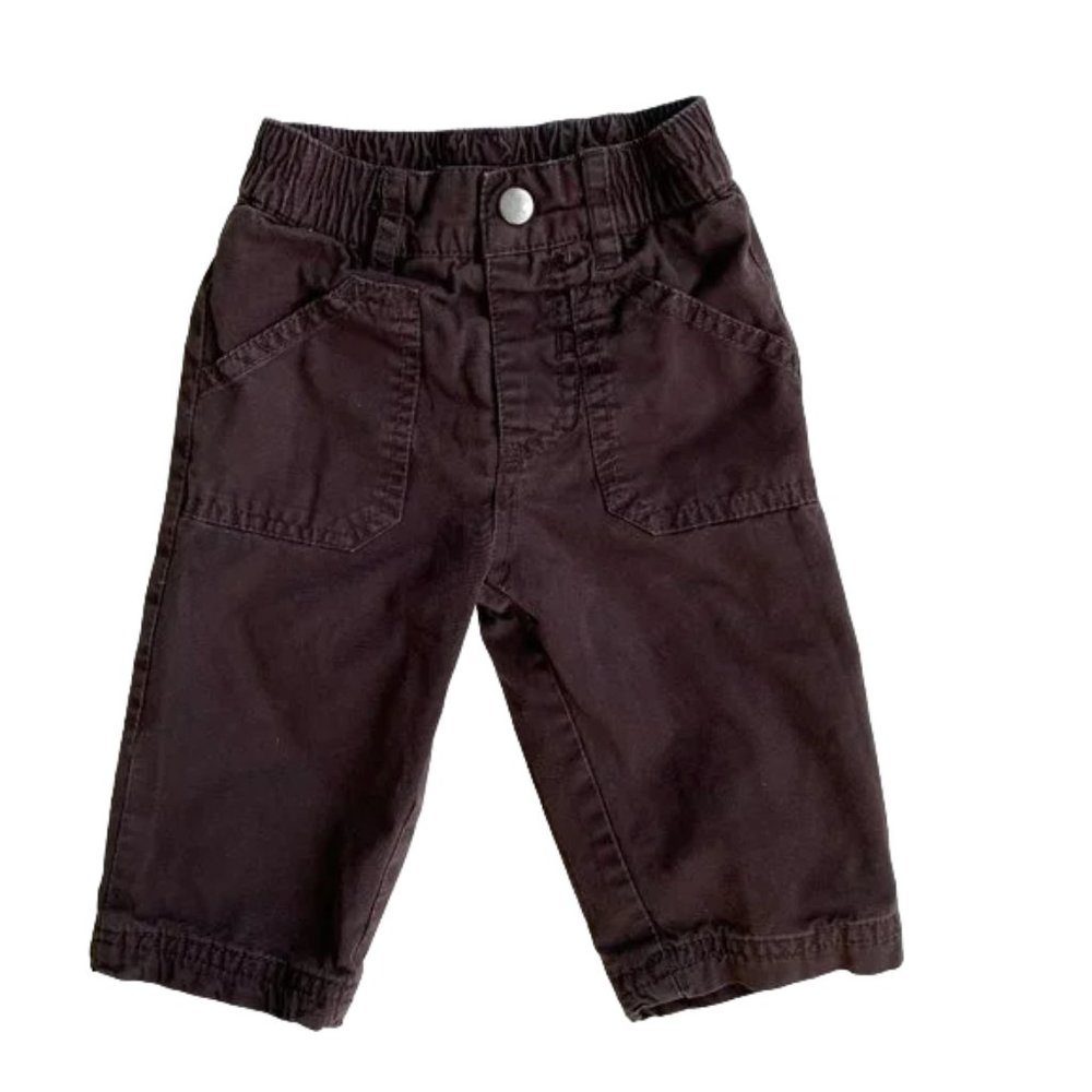 DPAM Lightweight Lined Brown Pull-on Pants Size 6 Months